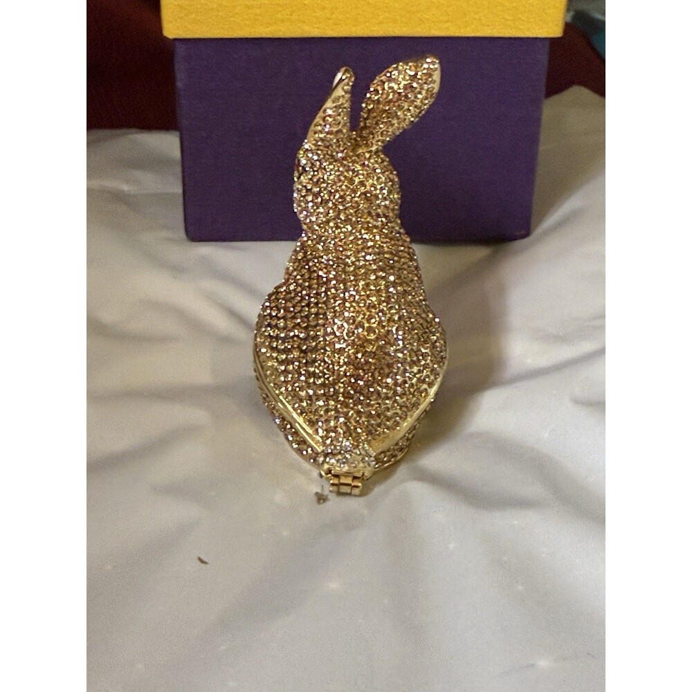 NEW RUCINNI Bunny Rabbit Trinket Box w/ Rhinestone Crystals - Picture 4 of 11